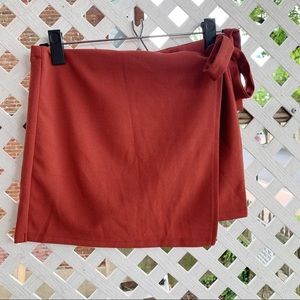 ++ Rust Colored Wrap Skort